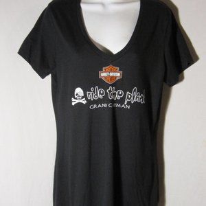 NWT Harley Davidson V-Neck Ride The Plank T Shirt L